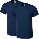 2 Pack Mens Cotton Blank Plain Basic Crew Neck Short Sleeve T-Shirt Tee Top Bulk Classic Regular Fit