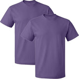 2 Pack Mens Cotton Blank Plain Basic Crew Neck Short Sleeve T-Shirt Tee Top Bulk Classic Regular Fit