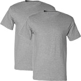 2 Pack Mens Cotton Blank Plain Basic Crew Neck Short Sleeve T-Shirt Tee Top Bulk Classic Regular Fit