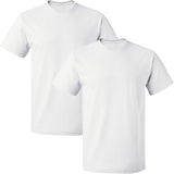 2 Pack Mens Cotton Blank Plain Basic Crew Neck Short Sleeve T-Shirt Tee Top Bulk Classic Regular Fit