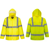 2x Portwest Hi Vis Yellow Waterproof Windproof Vented Safety Rain Jacket Raincoat Bulk H440