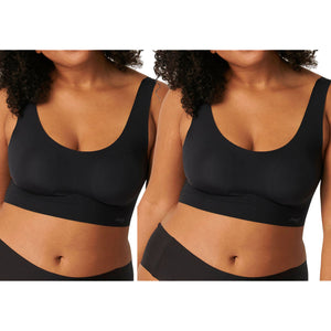 2x Sloggi Zero Feel Invisible Comfort Womens Wire Free Bra Crop Top Black Padded