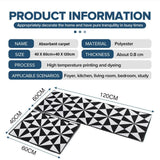 2pcs Set Non Slip Floor Absorbent Carpet Kitchen Bathroom Door Mat Rubber Backed