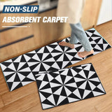 2pcs Set Non Slip Floor Absorbent Carpet Kitchen Bathroom Door Mat Rubber Backed