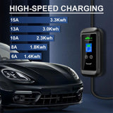 Isigma 10m 3.5KW 1P Type 2 Portable Electric Car EV Charger WIFI Bluetooth APP Control 6A-16A Adjustable