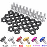 20pcs M6x15mm Billet Fender Bumper Washer Bolt Screws Engine Bay Dress Up Kit