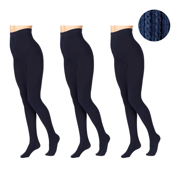 Voodoo 3 Pack Cable Tights Women knitted Pantyhose Stockings HXRY1N Bulk Uniform Navy Thermal Leggings Pants