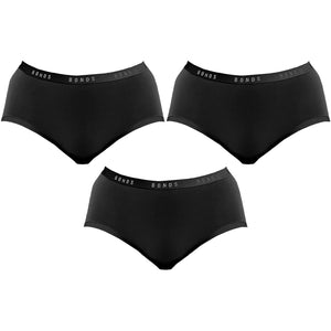 3x Bonds Invisitails Full Briefs Womens Panties Underwear Undies WZGGY Black Bulk