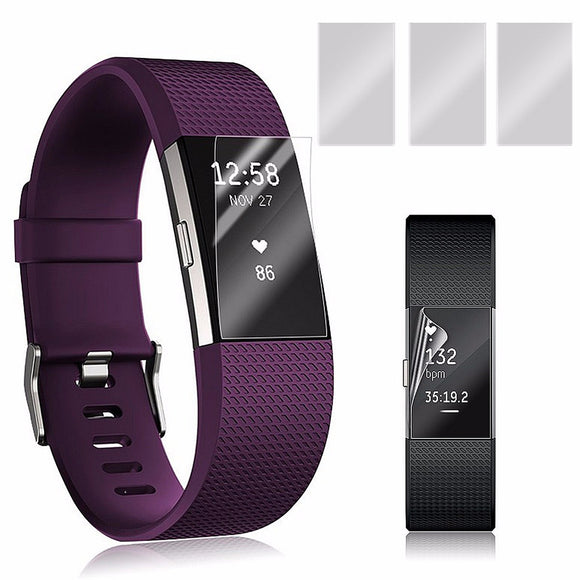3 Anti-Scratch Waterproof Screen Protector Frosted Film Guard Fitbit Charge 2
