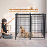 PawGiant Large Dog Pet House Kennel Pen Enclosure Metal Outdoor with Roof Black
