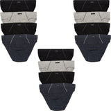 12 Pack Jockey Cotton Briefs Tunnel Waist Underwear Undies Black/Grey/Navy Bulk Assorted