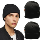3x Portwest Insulatex Knit Windproof Rib Cap Beanie Hat Mens Womens Black Bulk