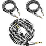 3pcs 1.5m Long Braided AUX IN Auxiliary Cable 3.5mm Extension Cord Bulk Nylon Stereo Audio Car Input Output
