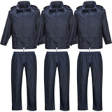 3 Pack Portwest Classic PVC Coated Waterproof Rain Suit Jacket Pants Hoode Raincoat Navy Blue Bulk