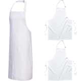 3x Portwest Adjustable Plain kitchen Butcher BBQ Cooking Chef Bib Apron White Bulk S841