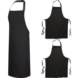 3x Portwest Adjustable Plain kitchen Butcher BBQ Cooking Chef Bib Apron Black Bulk S841