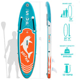 FunWater 10' Inflatable Stand Up SUP Paddle Board Surfboard Kayak Complete Set