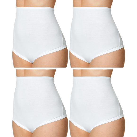 4 Pack Bonds Cottontails Full Brief Extra Lycra Womens Underwear White Bulk Panties Ladies Undies WUFQA