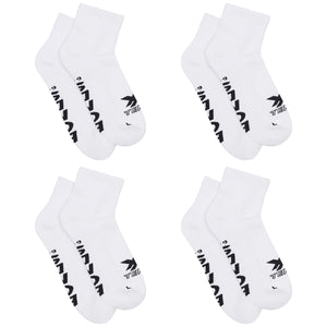 4 Pairs Bonds X-Temp 1/4 Quarter Crew Mens Cotton Sports White Socks Bulk Above Ankle SXX72N