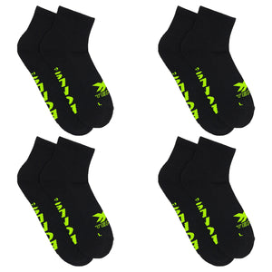 4 Pairs Bonds X-Temp 1/4 Quarter Crew Mens Cotton Sports Black Socks Bulk Above Ankle SXX72N