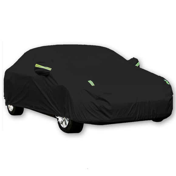 Black Full Car Cover Sedan Waterproof Rain Dust UV Hail Heavy Duty Protection