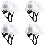 4 Pack Portwest Endurance Plus Work Safety Helmet Vented Hard Hat White Bulk PS55