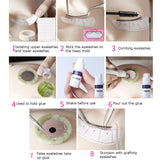 13pc Eyelash Extension False Grafting Makeup Mannequin Practice Training Set Kit