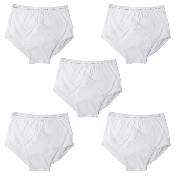 5 Pack Jockey Y-Front Briefs Men Comfy Cotton Underwear Undies Boxer White Bulk Trunks