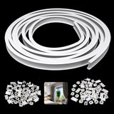5M Flexible Bendable Curtain Straight Bay Rod Rail Track for Wall Ceiling Window