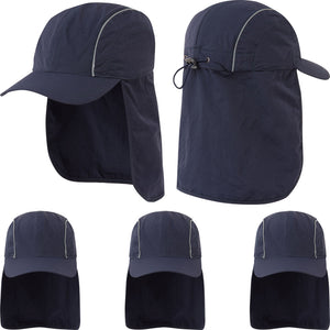 5 Pack Portwest Breathable Sun Shield Cap Reflective Safety Work Hat Neck Protection Shade Visor Navy Bulk