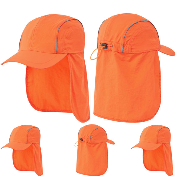 5 Pack Portwest Breathable Sun Shield Cap Reflective Safety Work Hat Neck Protection Shade Visor Orange Bulk