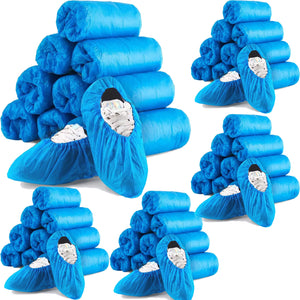 600 Pack Safetyware CPE Anti-Skid Waterproof Disposable Boot Shoe Covers Protector Overshoes Bulk Non Slip Rain Medical Laboratory Cleanroom SC04-BLU