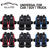 5 Universal Car Seat Covers Deluxe PU Leather Cushion Full Set Front Rear Back