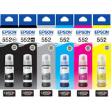 Epson T552 EcoTank 552 Ink Toner Bottle Value Pack Black Photo Grey Cyan Magenta Yellow Genuine Original