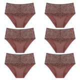 6 Pack Triumph Essential Lace Maxi Womens Underwear Full Briefs Cacao Brown Bulk Undies