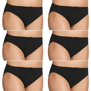 6x Bonds Heroes Hi-Cut Brief Womens Underwear Undies Panties Black WQKJW Bulk