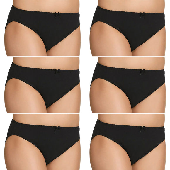 6x Bonds Heroes Hi-Cut Brief Womens Underwear Undies Panties Black WQKJW Bulk