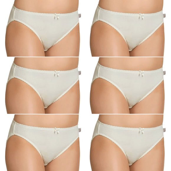 6x Bonds Heroes Hi-Cut Brief Womens Underwear Undies Panties Cream WQKJW Bulk