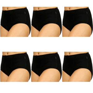 6 Pack Bonds Heroes Full Brief Womens Underwear Undies Panties Black WQKHW Bulk