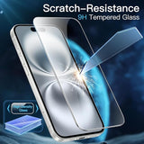 2pcs 9H Tempered Glass Screen Protector Guard for Apple iPhone 16 Front Bulk