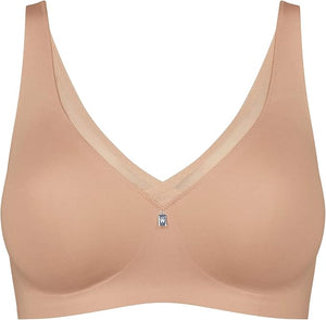 Triumph True Shape Sensation Minimiser Wire Free Bra Underwear Beige Size 18D