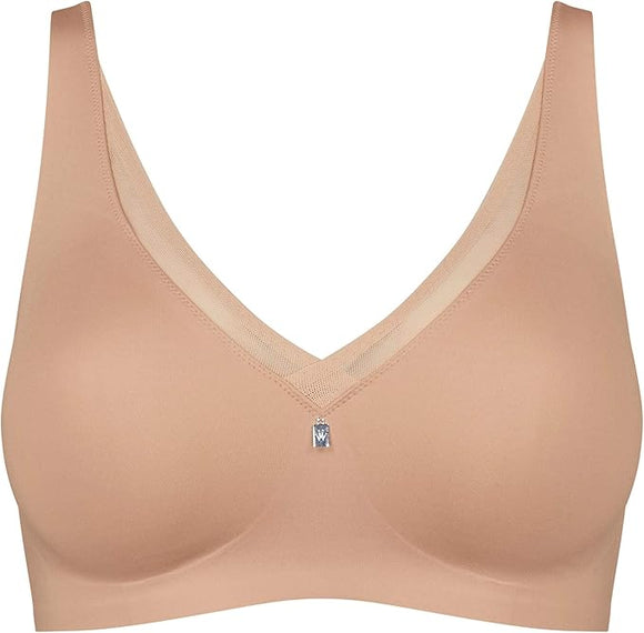 Triumph True Shape Sensation Minimiser Wire Free Bra Underwear Beige Size 18D
