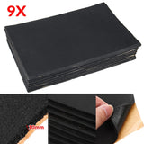 9pcs 10mm Car Sound Deadener Deadening Heat Insulation Proofing Foam 30x50cm Thick Soundproof Mat