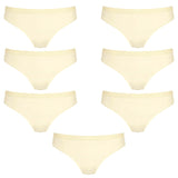 7 Pack Sloggi Wow Comfort 2.0 Tai Womens Underwear Bikini Briefs Ecru White Bulk Undies Panties