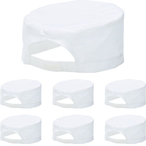 Portwest 7 Pack S899 Chefs Skull Cap Adjustable Water Resistant Hat Bulk White for Men & Women Kitchen Cooking Baker Restaurants Catering