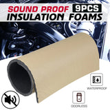 9pcs 10mm Car Sound Deadener Deadening Heat Insulation Proofing Foam 30x50cm Thick Soundproof Mat