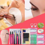 13pc Eyelash Extension False Grafting Makeup Mannequin Practice Training Set Kit