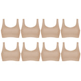 8 Pack Sloggi Zero Feel Invisible Comfort Women Bra Crop Top Peanut Butter Beige Bulk