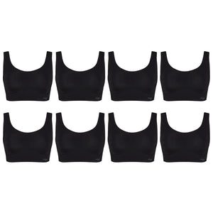 8 Pack Sloggi Zero Feel Invisible Comfort Womens Padded Bras Crop Top Black Bulk