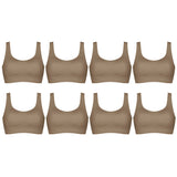 8 Pack Sloggi Zero Feel Invisible Comfort Womens Bras Crop Top Lead Grey Bronze Bulk